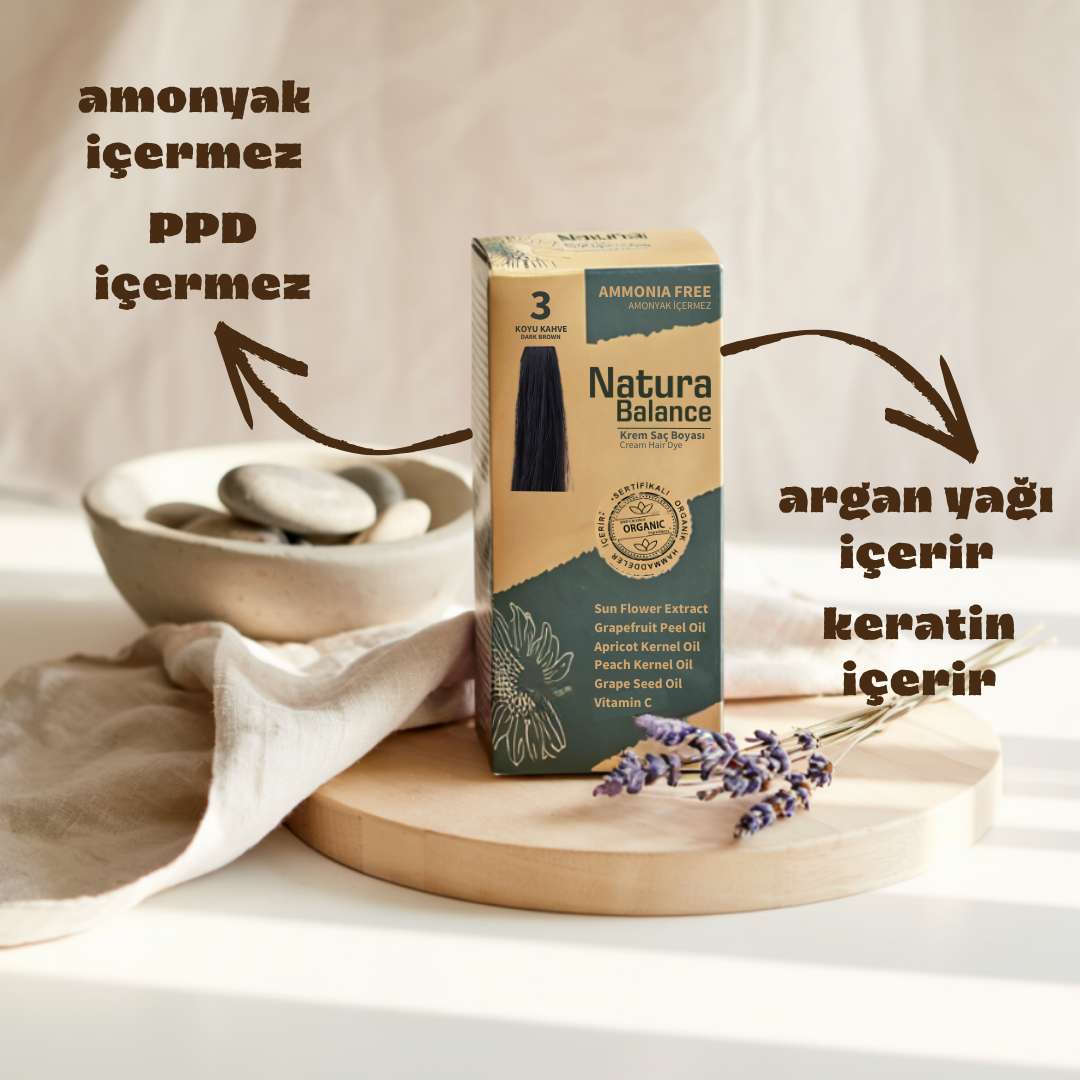 Natura Balance Kit Saç Boyası 60ml 3 Koyu Kahve