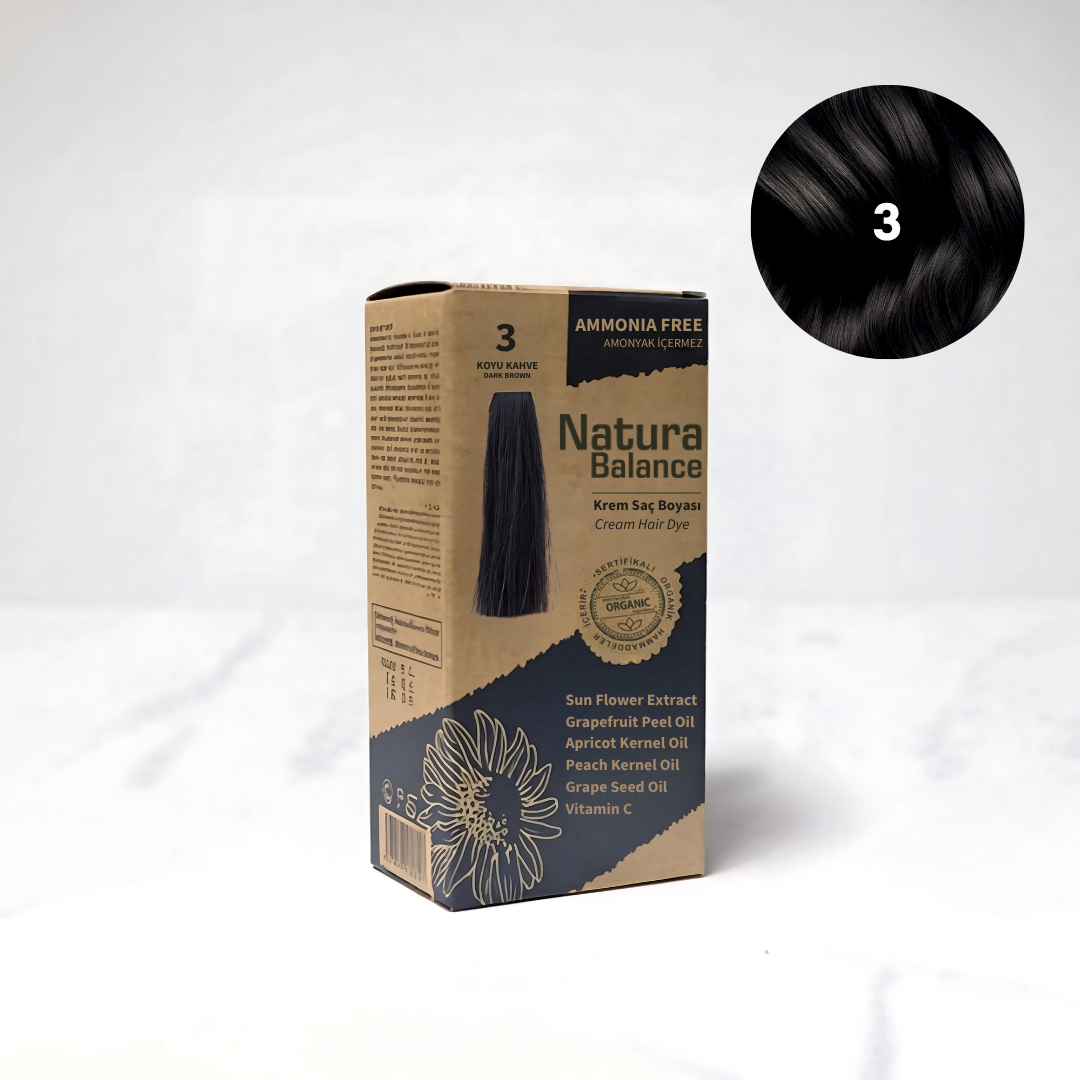 Natura Balance Kit Saç Boyası 60ml 3 Koyu Kahve