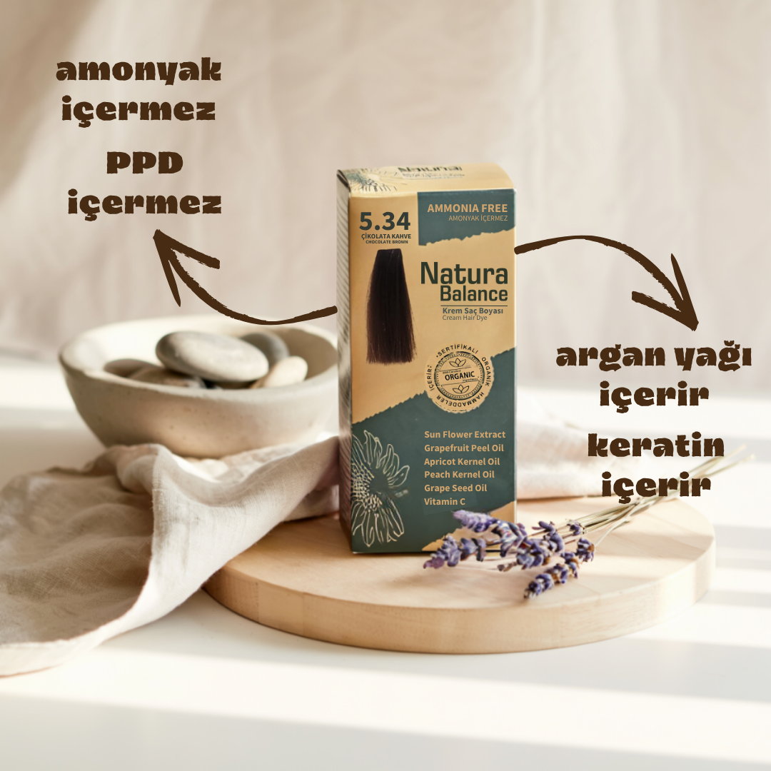 Natura Balance Kit Saç Boyası 60ml 5.34 Çikolata Kahve