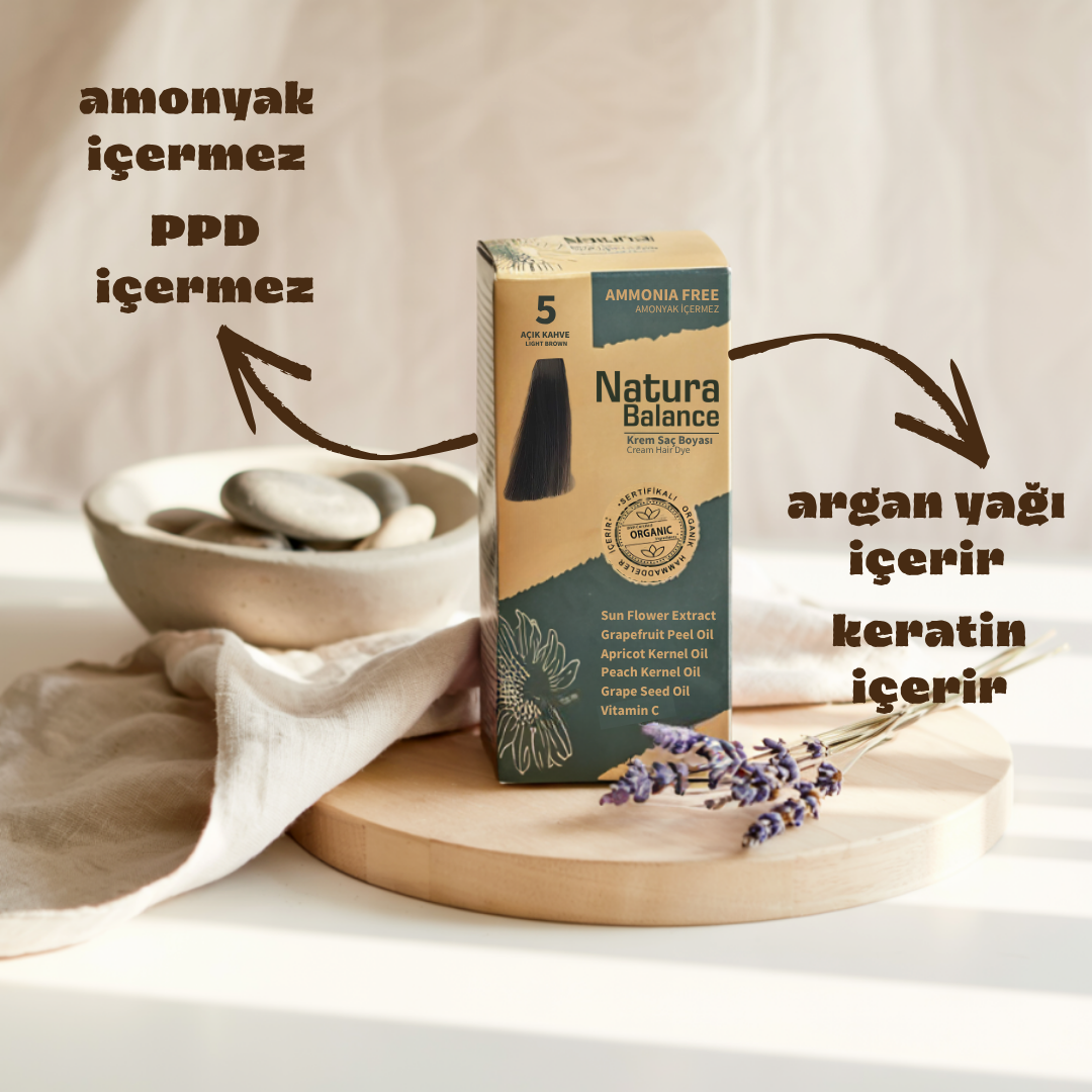 Natura Balance Kit Saç Boyası 60ml 5 Açık Kahve