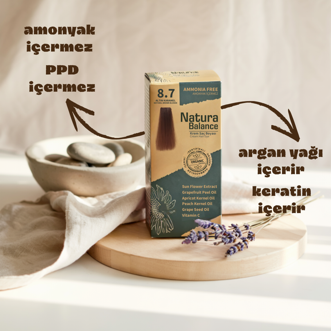 Natura Balance Kit Saç Boyası 60ml 8.7 Açık Karamel