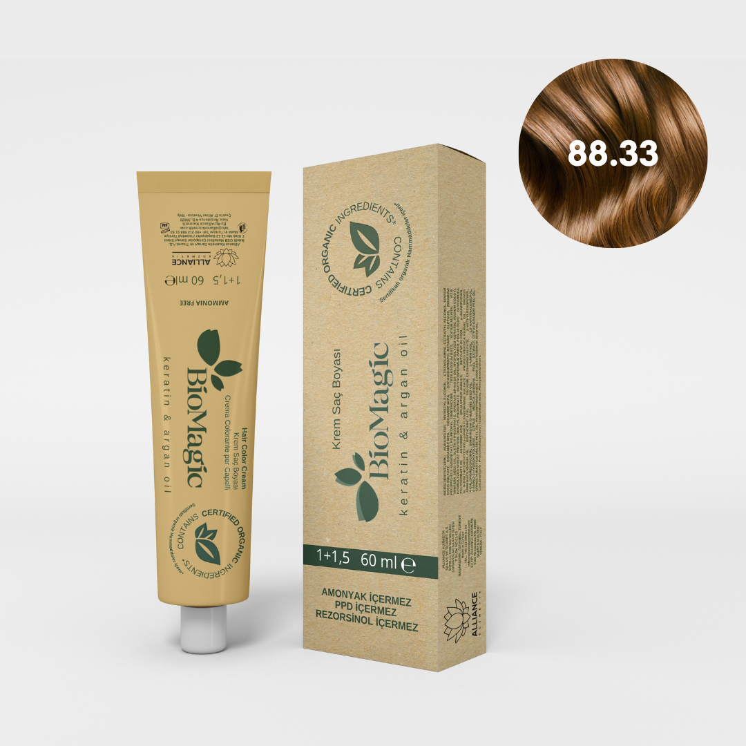 BioMagic Krem Saç Boyası 60ml 88.33 Açık Kumral Dore & 30 Vol. Oksidan 90ml