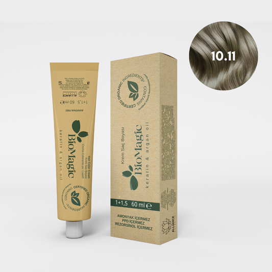 BioMagic Krem Saç Boyası 60ml 10.11 Yoğun Küllü Açık Sarı &  30 Vol. Oksidan 90ml