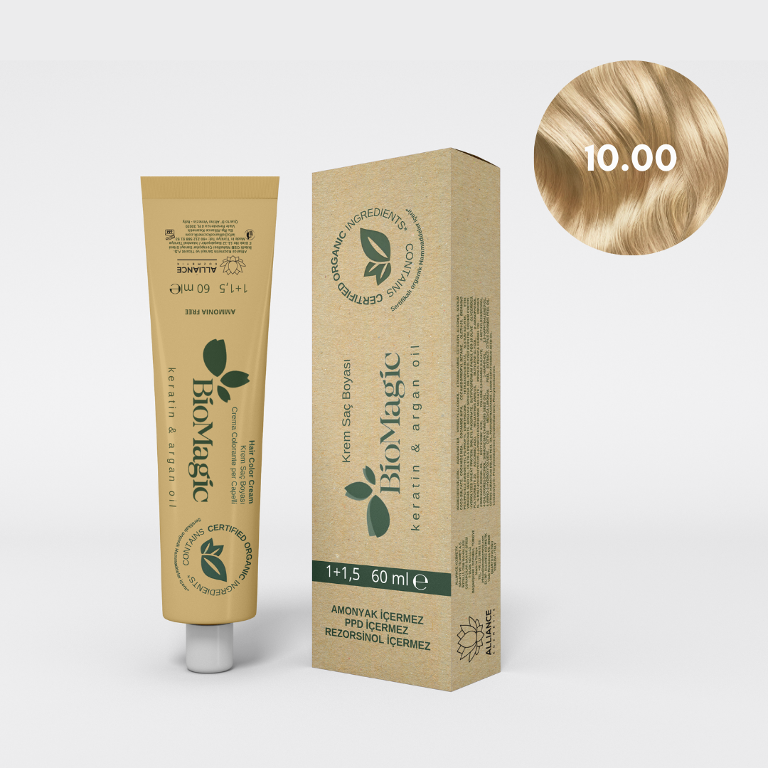 BioMagic Krem Saç Boyası 60ml 10.00 Açık Sarı &  30 Vol. Oksidan 90ml