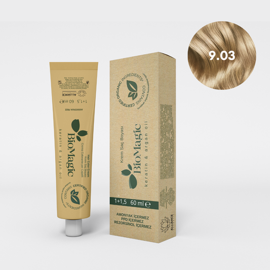 BioMagic Krem Saç Boyası 60ml 9.03 Papatya (Sarı Dore) &  30 Vol. Oksidan 90ml