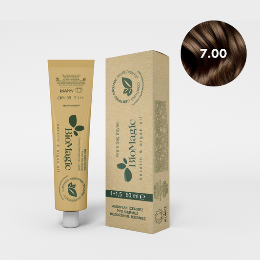 BioMagic Krem Saç Boyası 60ml 7.00 Kumral &  20 Vol. Oksidan 90ml