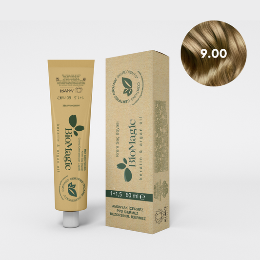 BioMagic Krem Saç Boyası 60ml 9.00 Sarı &  30 Vol. Oksidan 90ml