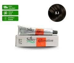 Silky Coloration Saç Boyası 50ml 5.1 Açık Küllü Kahve & 20 Vol. Oksidan 75ml