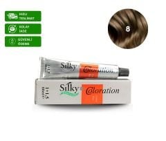 Silky Coloration Saç Boyası 50ml 8 Açık Kumral & 30 Vol. Oksidan 75ml